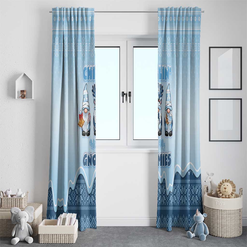 Chillin With My Gnomies Window Curtain Merry Christmas - Wonder Print Shop