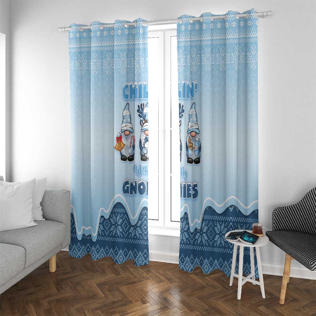 Chillin With My Gnomies Window Curtain Merry Christmas - Wonder Print Shop
