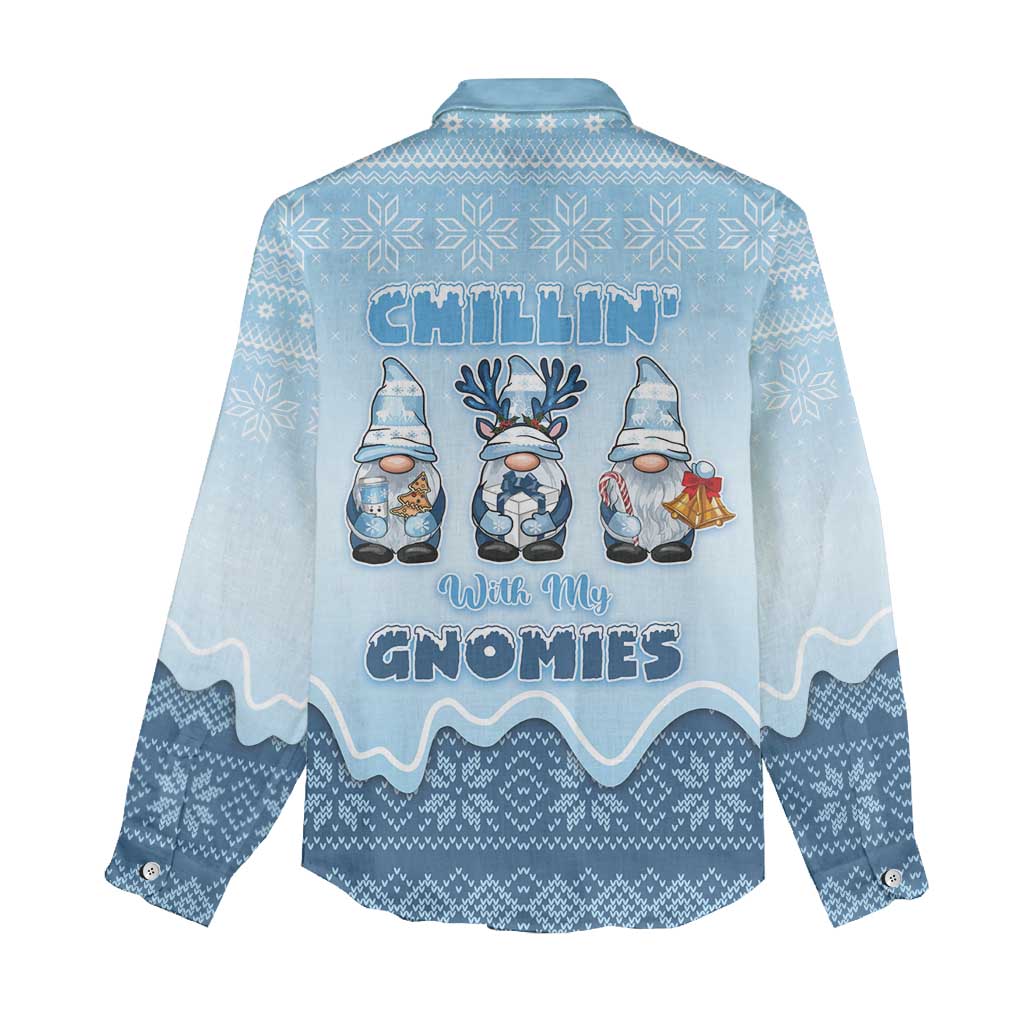 Chillin With My Gnomies Women Casual Shirt Merry Christmas - Wonder Print Shop