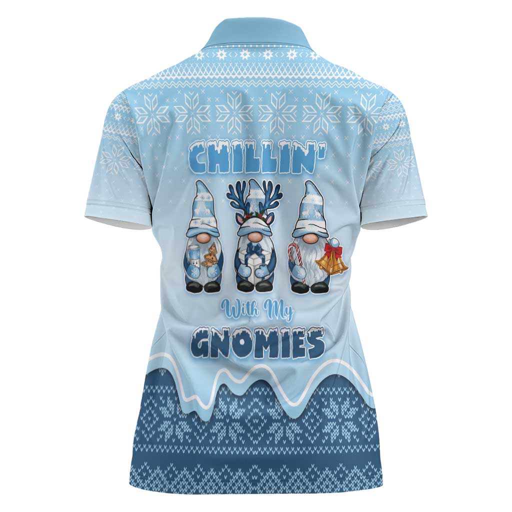Chillin With My Gnomies Women Polo Shirt Merry Christmas - Wonder Print Shop