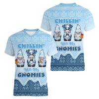 Chillin With My Gnomies Women V-Neck T-Shirt Merry Christmas - Wonder Print Shop