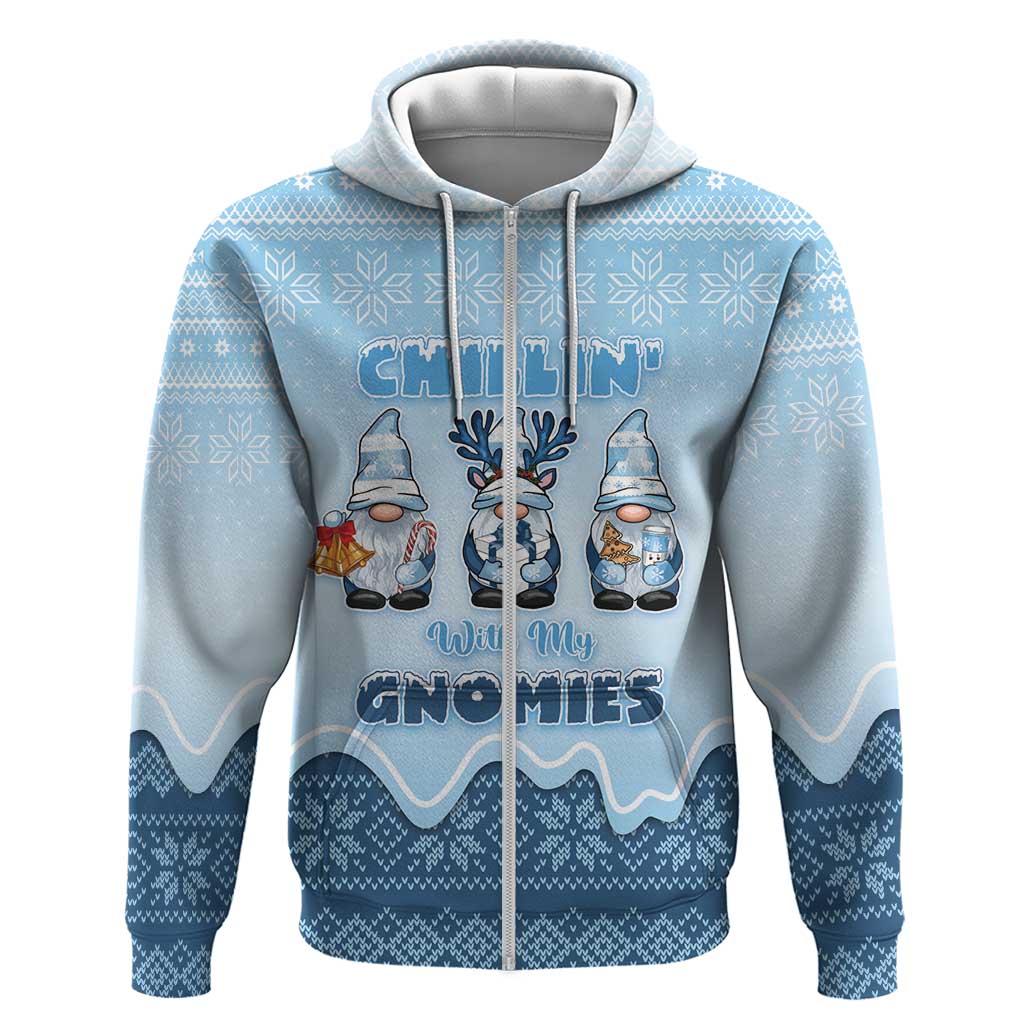 Chillin With My Gnomies Zip Hoodie Merry Christmas - Wonder Print Shop