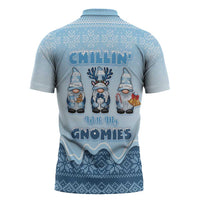 Chillin With My Gnomies Zipper Polo Shirt Merry Christmas - Wonder Print Shop