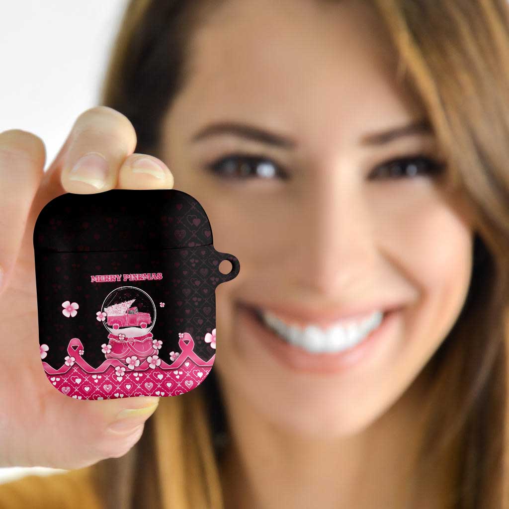 Breast Cancer Christmas AirPods Case Merry Pinkmas - Wonder Print Shop