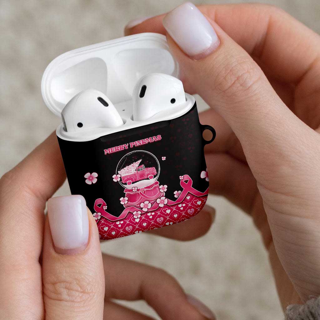 Breast Cancer Christmas AirPods Case Merry Pinkmas - Wonder Print Shop