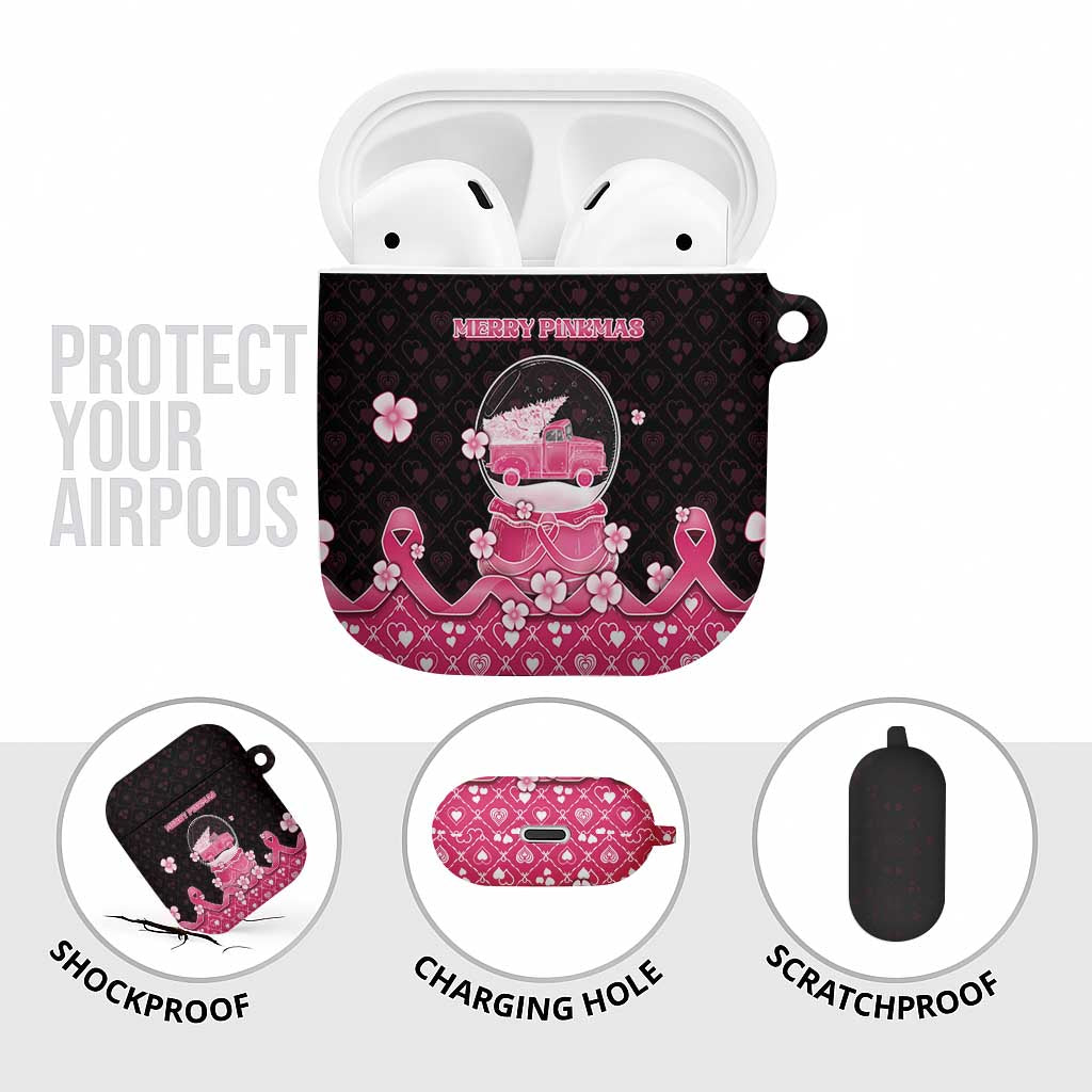 Breast Cancer Christmas AirPods Case Merry Pinkmas - Wonder Print Shop