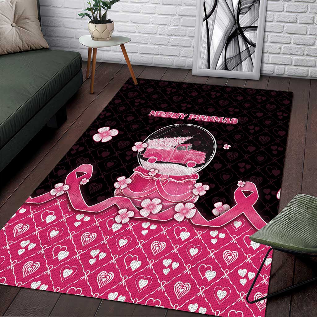 Breast Cancer Christmas Area Rug Merry Pinkmas - Wonder Print Shop