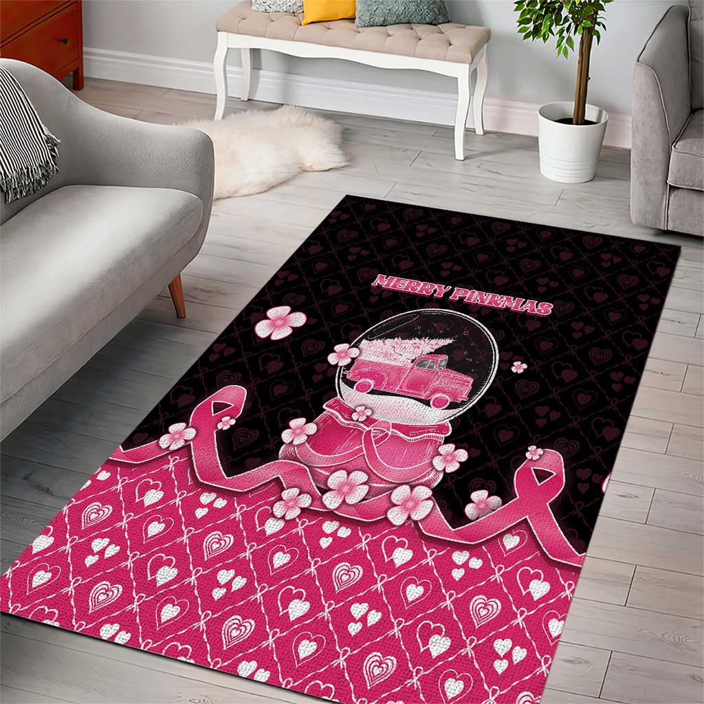 Breast Cancer Christmas Area Rug Merry Pinkmas - Wonder Print Shop