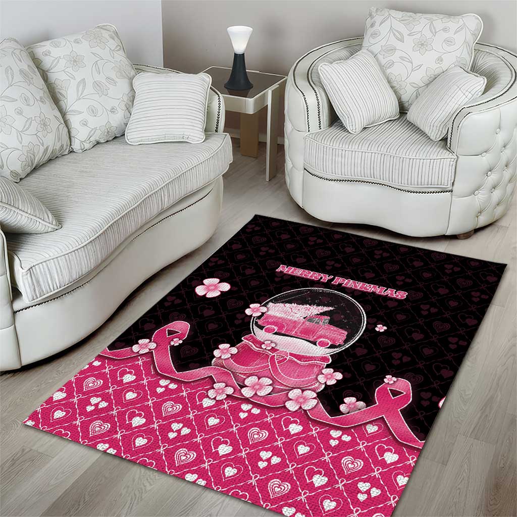 Breast Cancer Christmas Area Rug Merry Pinkmas - Wonder Print Shop