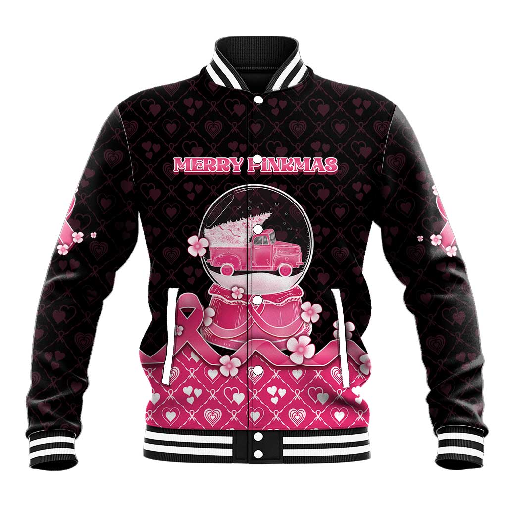 Breast Cancer Christmas Baseball Jacket Merry Pinkmas - Wonder Print Shop