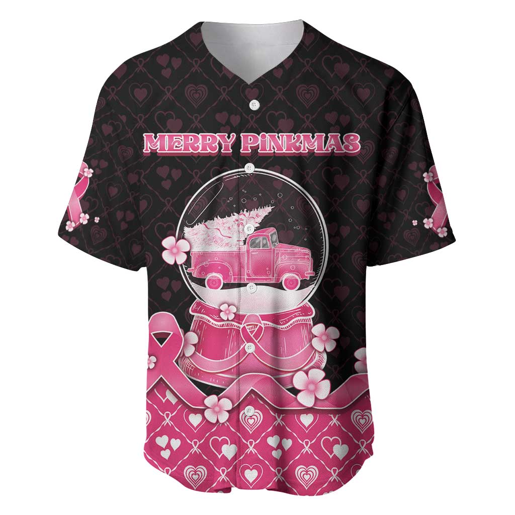 Breast Cancer Christmas Baseball Jersey Merry Pinkmas - Wonder Print Shop
