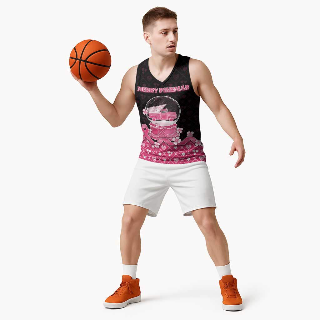 Breast Cancer Christmas Basketball Jersey Merry Pinkmas - Wonder Print Shop