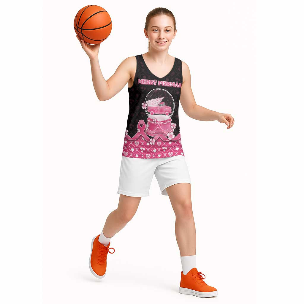 Breast Cancer Christmas Basketball Jersey Merry Pinkmas - Wonder Print Shop