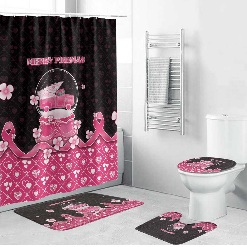 Breast Cancer Christmas Bathroom Set Merry Pinkmas - Wonder Print Shop