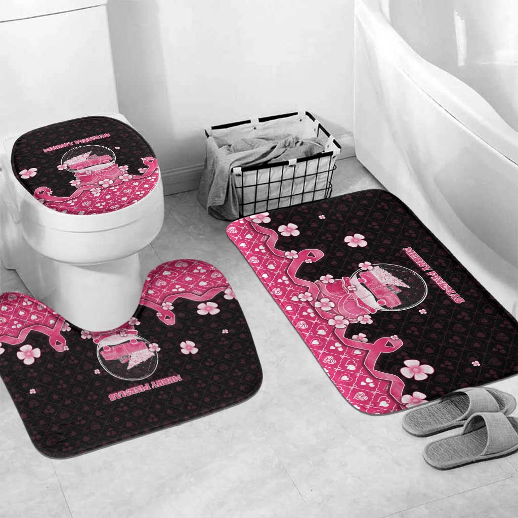 Breast Cancer Christmas Bathroom Set Merry Pinkmas - Wonder Print Shop