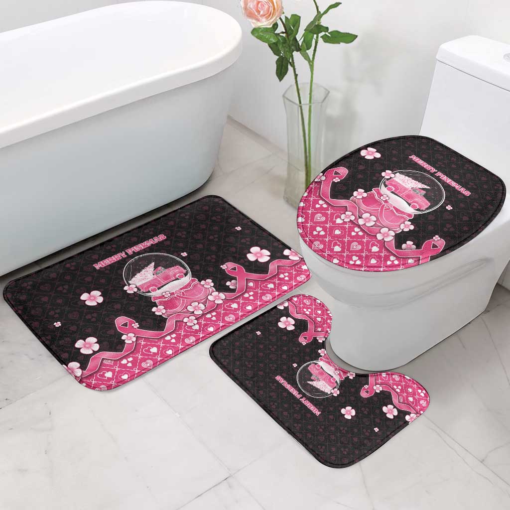 Breast Cancer Christmas Bathroom Set Merry Pinkmas - Wonder Print Shop
