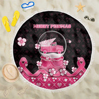 Breast Cancer Christmas Beach Blanket Merry Pinkmas - Wonder Print Shop