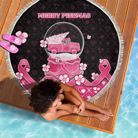 Breast Cancer Christmas Beach Blanket Merry Pinkmas - Wonder Print Shop
