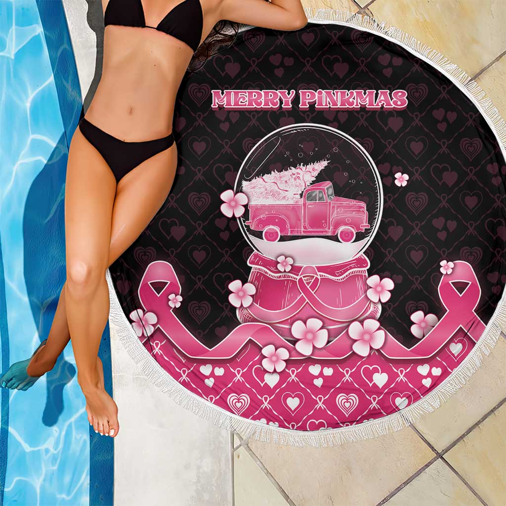 Breast Cancer Christmas Beach Blanket Merry Pinkmas - Wonder Print Shop