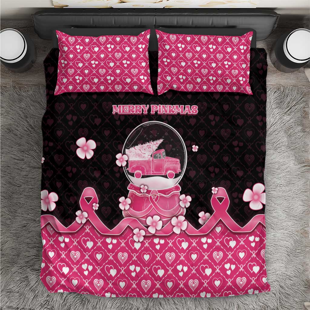 Breast Cancer Christmas Bedding Set Merry Pinkmas - Wonder Print Shop