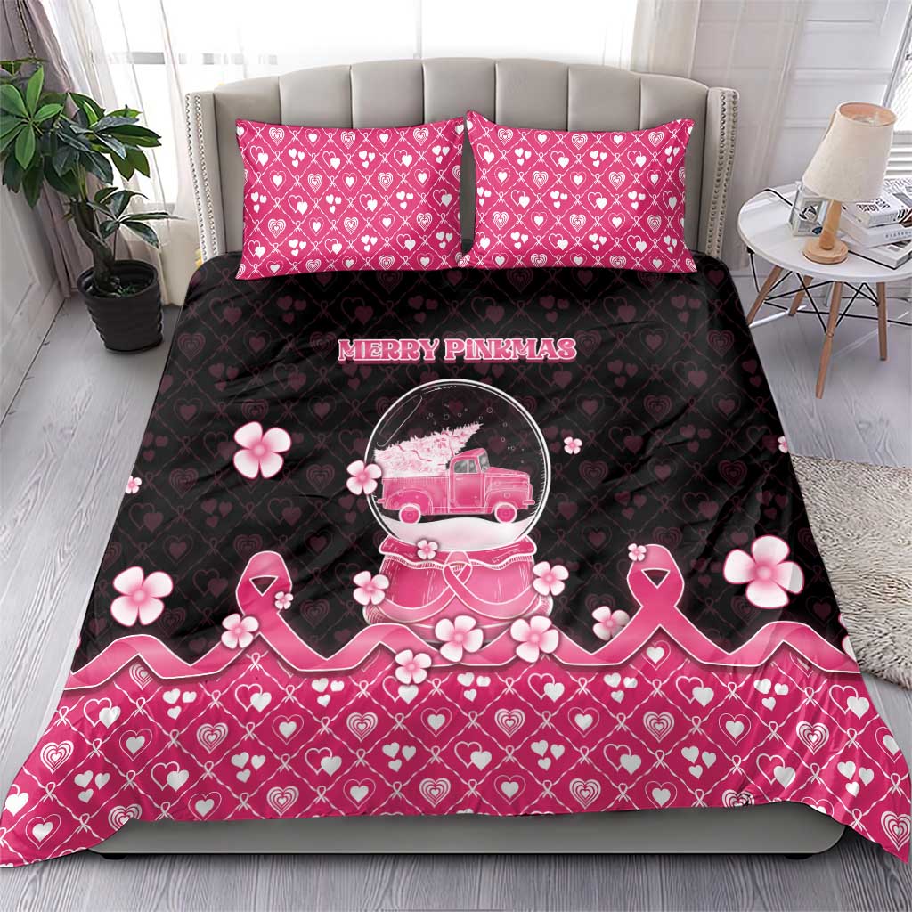 Breast Cancer Christmas Bedding Set Merry Pinkmas - Wonder Print Shop