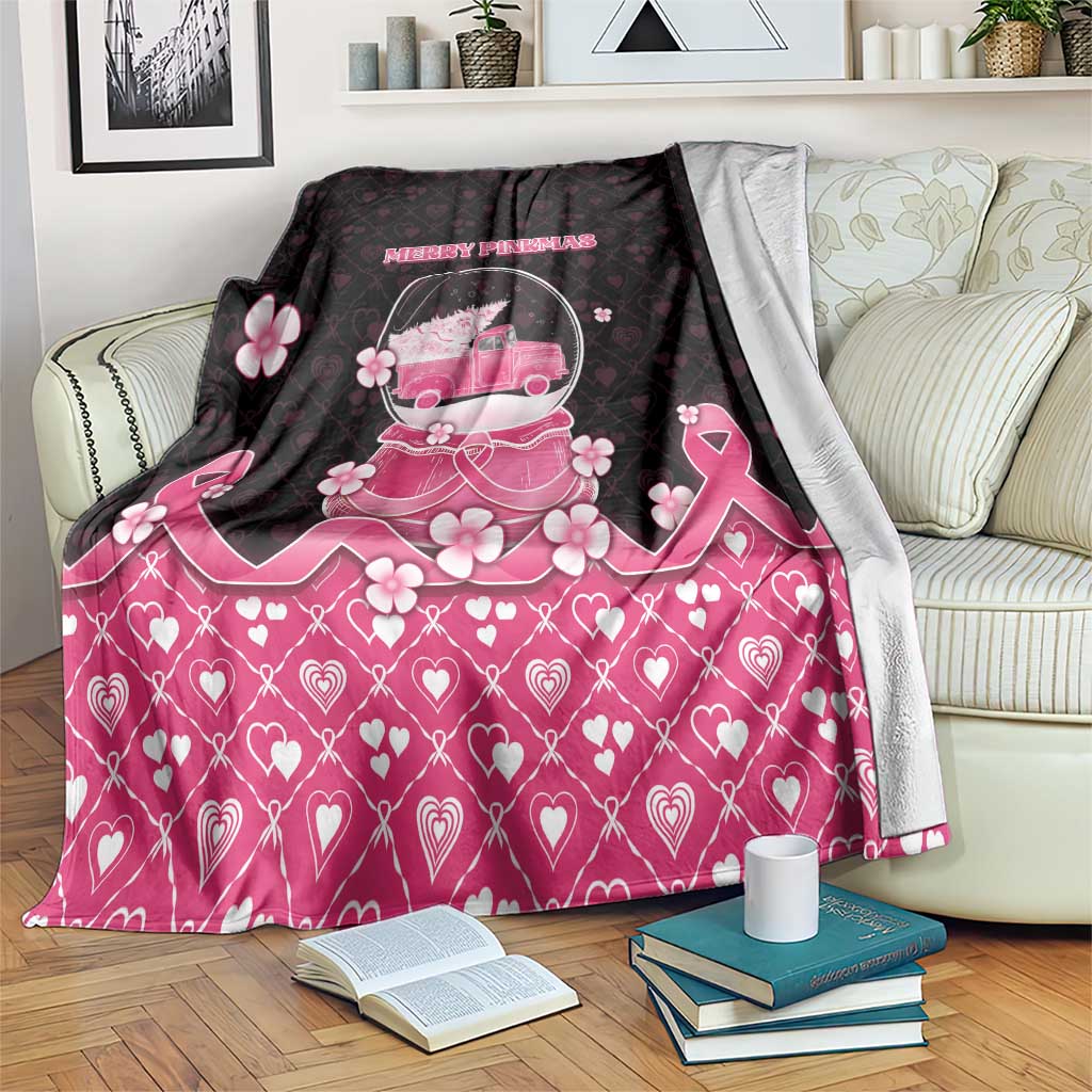 Breast Cancer Christmas Blanket Merry Pinkmas - Wonder Print Shop