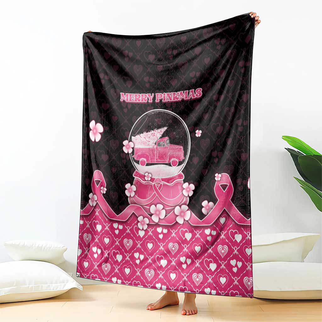 Breast Cancer Christmas Blanket Merry Pinkmas - Wonder Print Shop