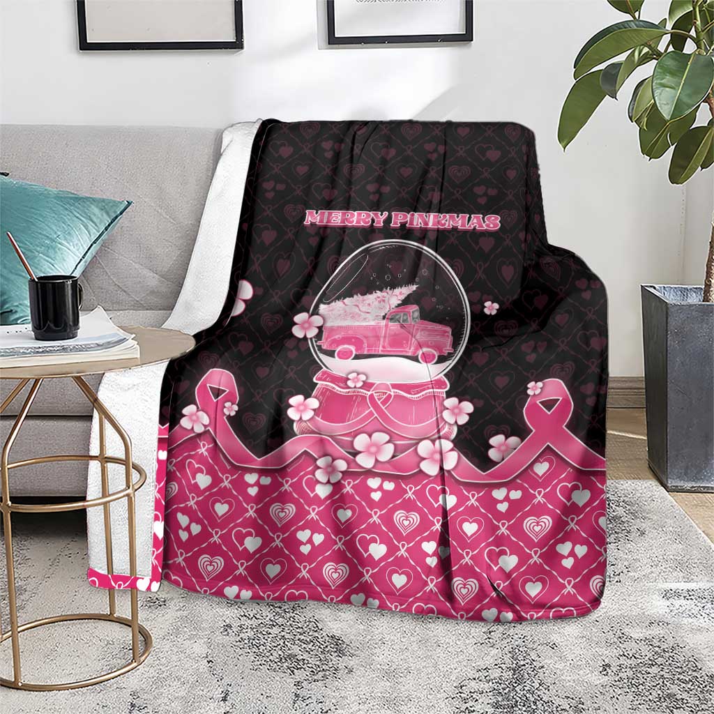 Breast Cancer Christmas Blanket Merry Pinkmas - Wonder Print Shop