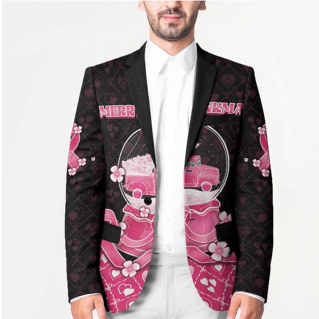 Breast Cancer Christmas Blazer Merry Pinkmas - Wonder Print Shop