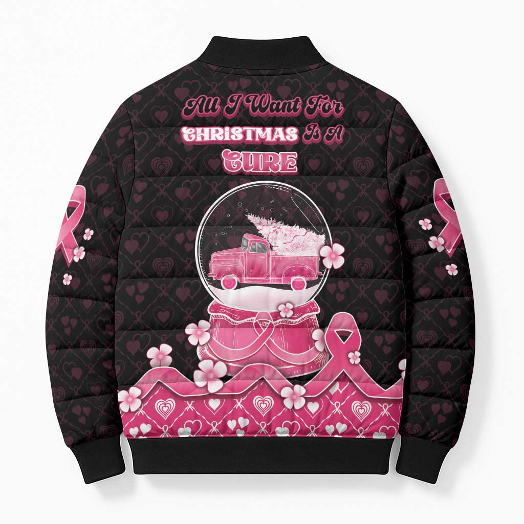 Breast Cancer Christmas Bomber Puffer Jacket Merry Pinkmas - Wonder Print Shop