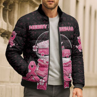 Breast Cancer Christmas Bomber Puffer Jacket Merry Pinkmas - Wonder Print Shop