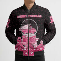 Breast Cancer Christmas Bomber Puffer Jacket Merry Pinkmas - Wonder Print Shop