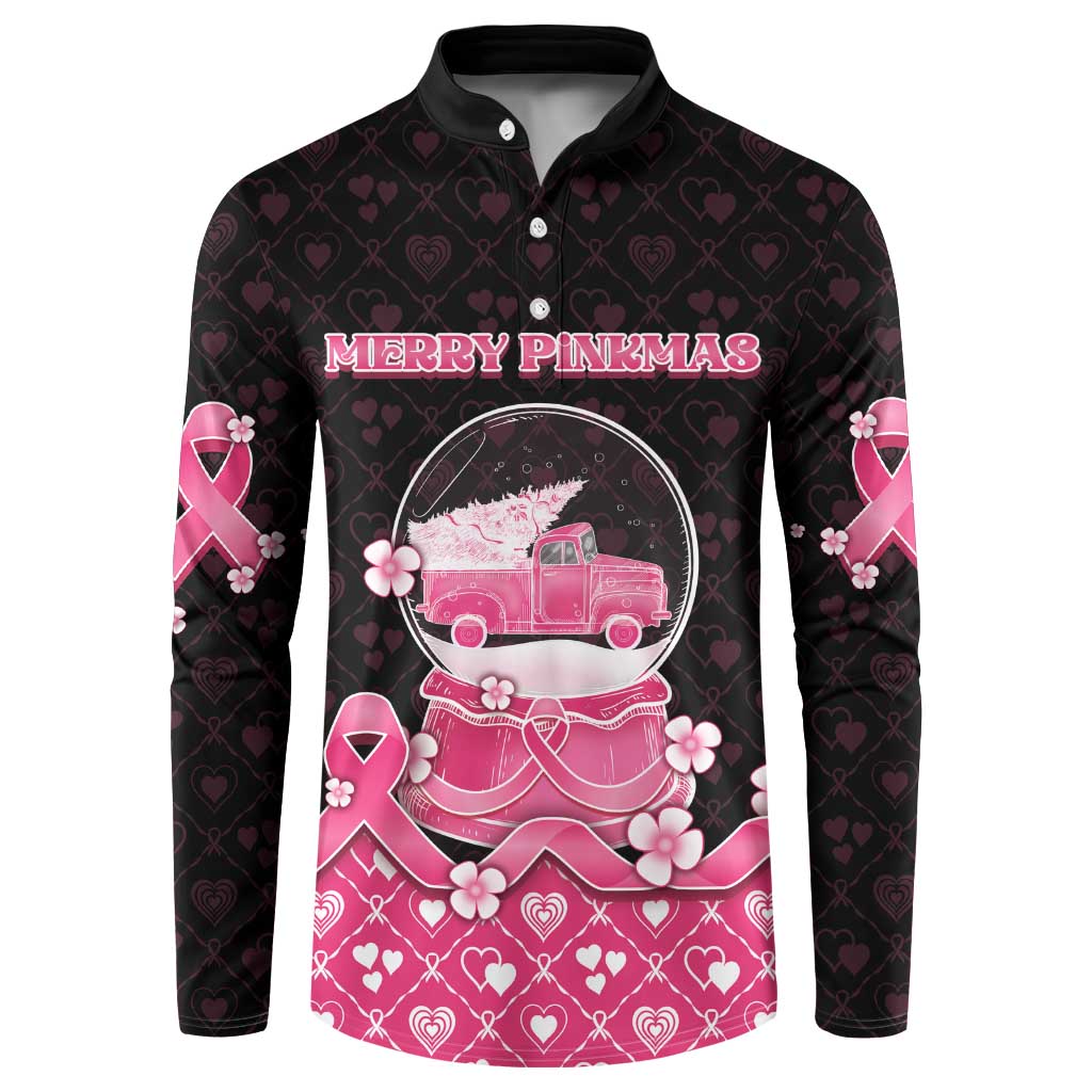Breast Cancer Christmas Button Sweatshirt Merry Pinkmas - Wonder Print Shop