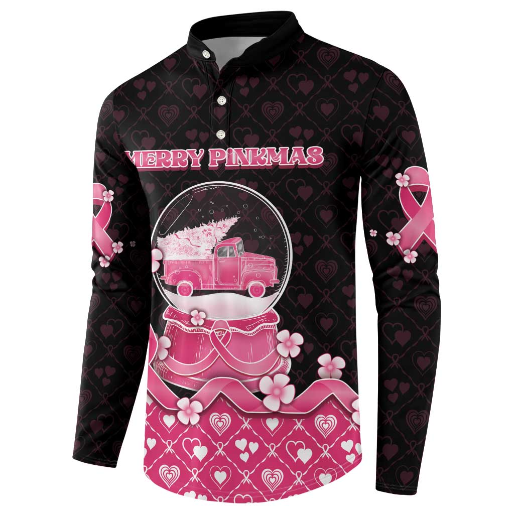 Breast Cancer Christmas Button Sweatshirt Merry Pinkmas - Wonder Print Shop