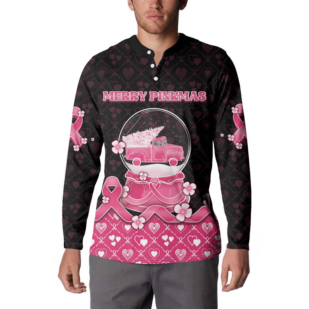 Breast Cancer Christmas Button Sweatshirt Merry Pinkmas - Wonder Print Shop