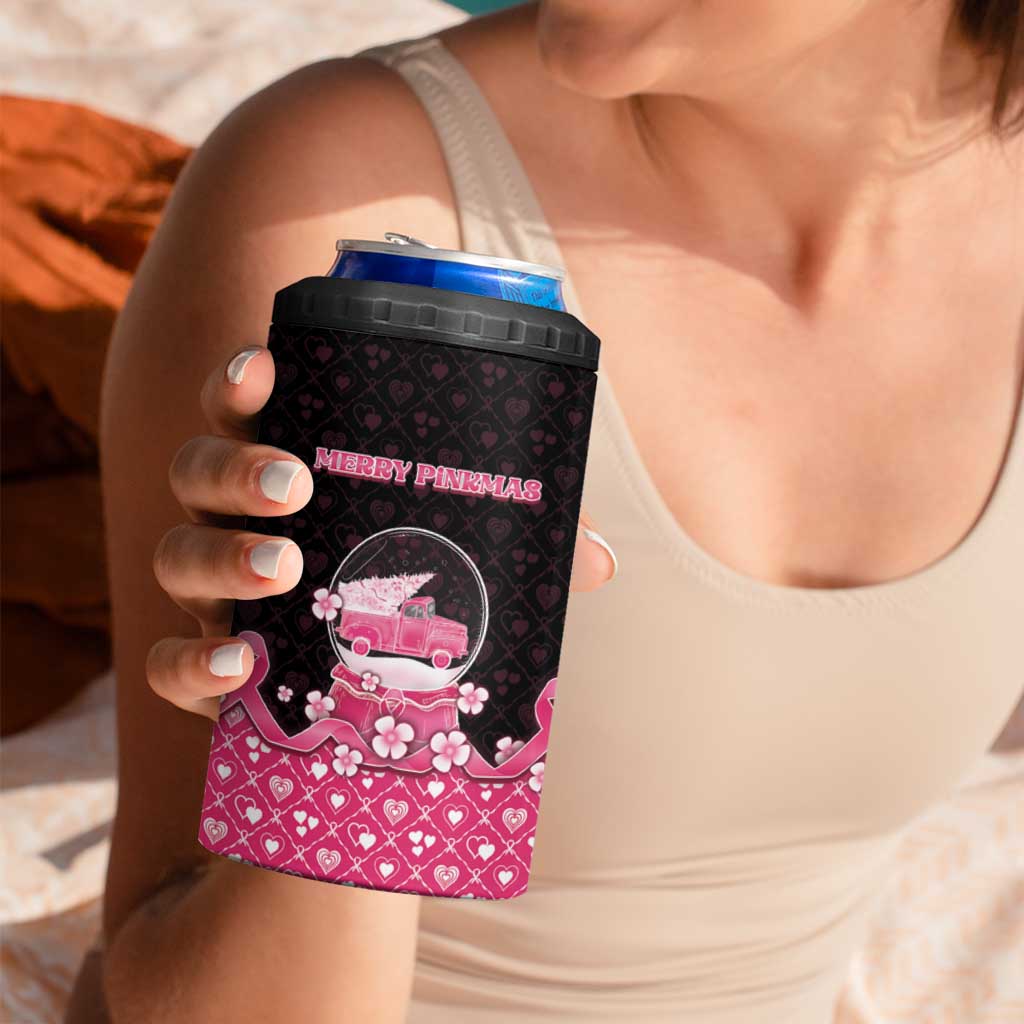 Breast Cancer Christmas 4 in 1 Can Cooler Tumbler Merry Pinkmas - Wonder Print Shop