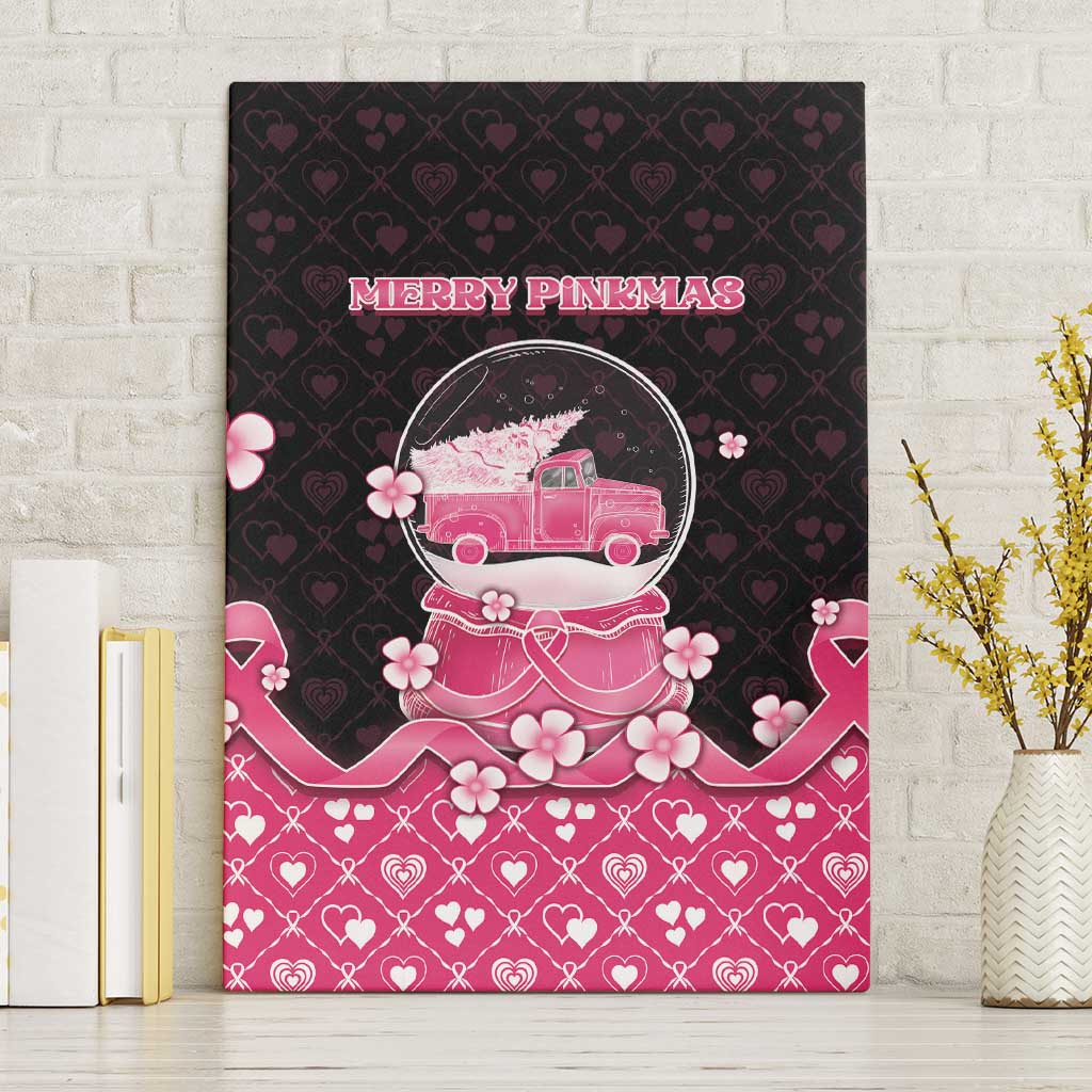 Breast Cancer Christmas Canvas Wall Art Merry Pinkmas - Wonder Print Shop