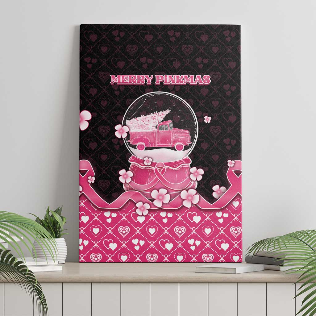 Breast Cancer Christmas Canvas Wall Art Merry Pinkmas - Wonder Print Shop