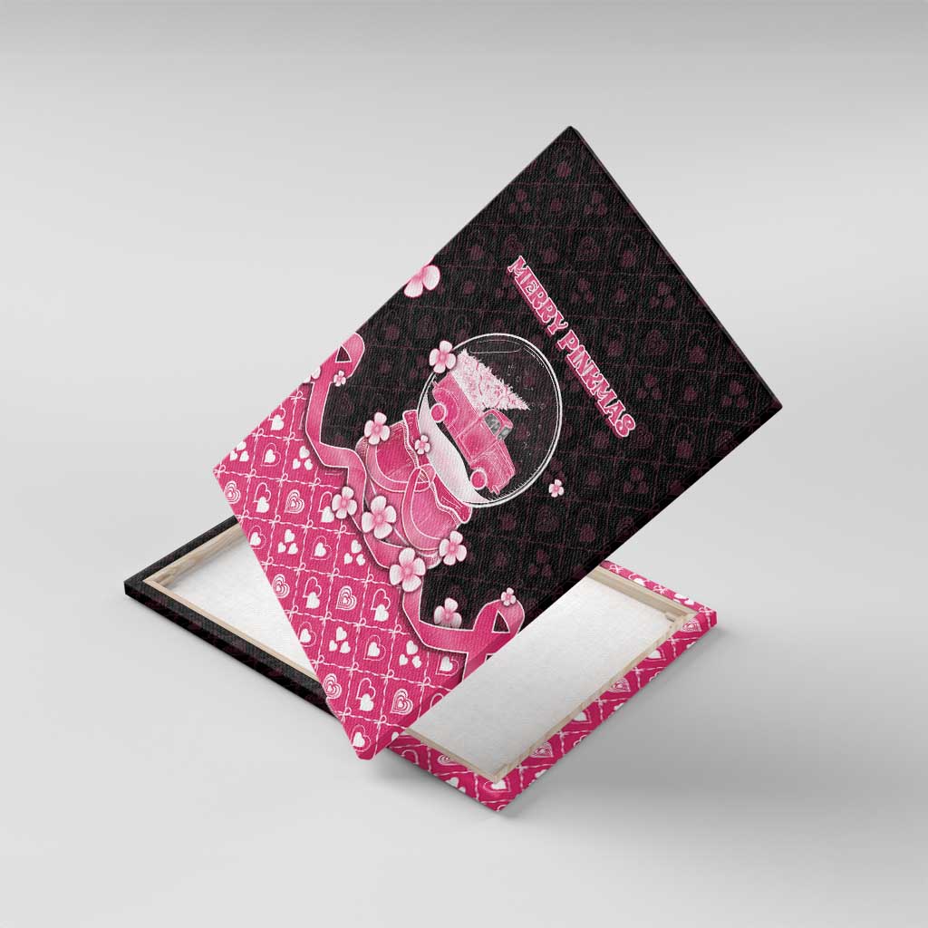 Breast Cancer Christmas Canvas Wall Art Merry Pinkmas - Wonder Print Shop