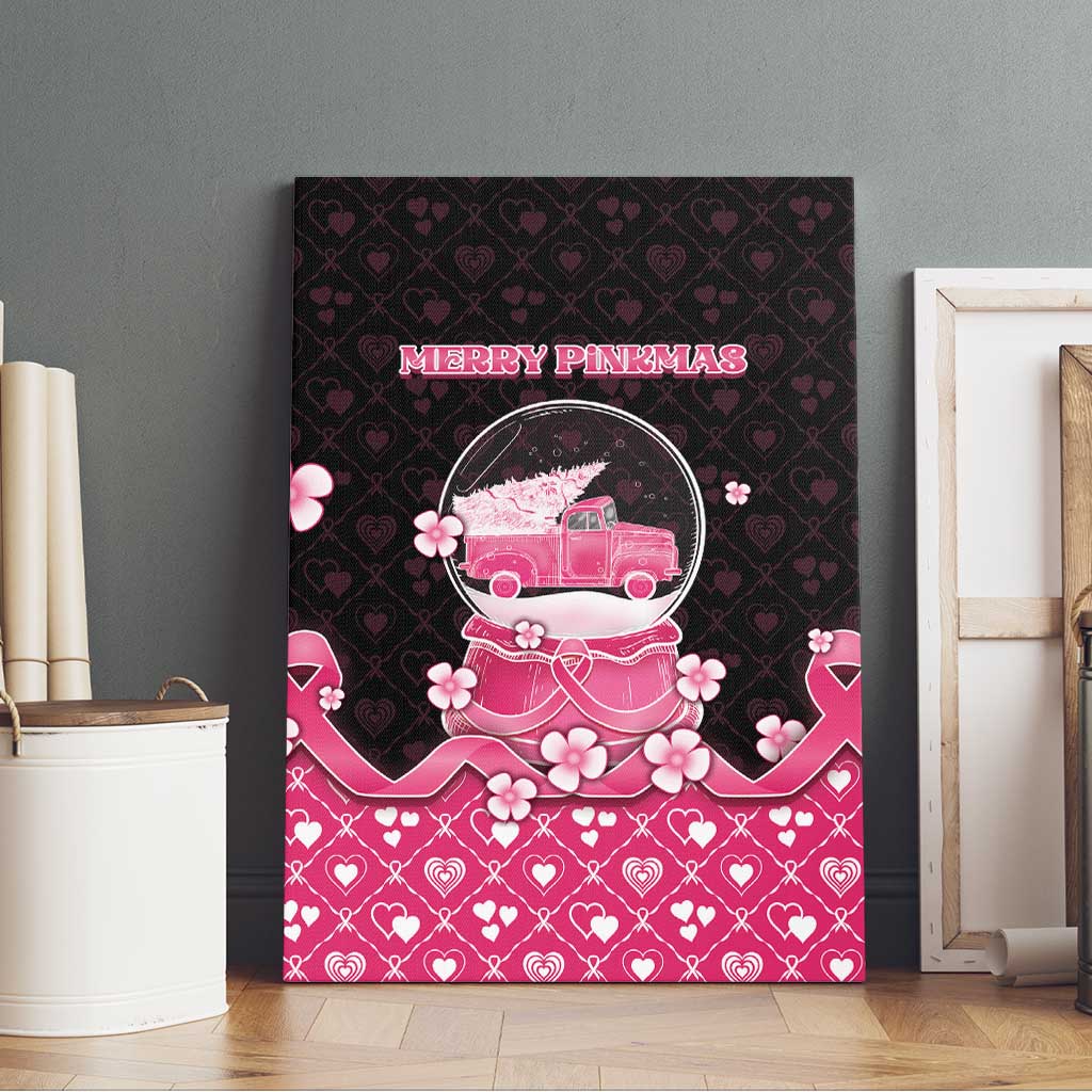 Breast Cancer Christmas Canvas Wall Art Merry Pinkmas - Wonder Print Shop