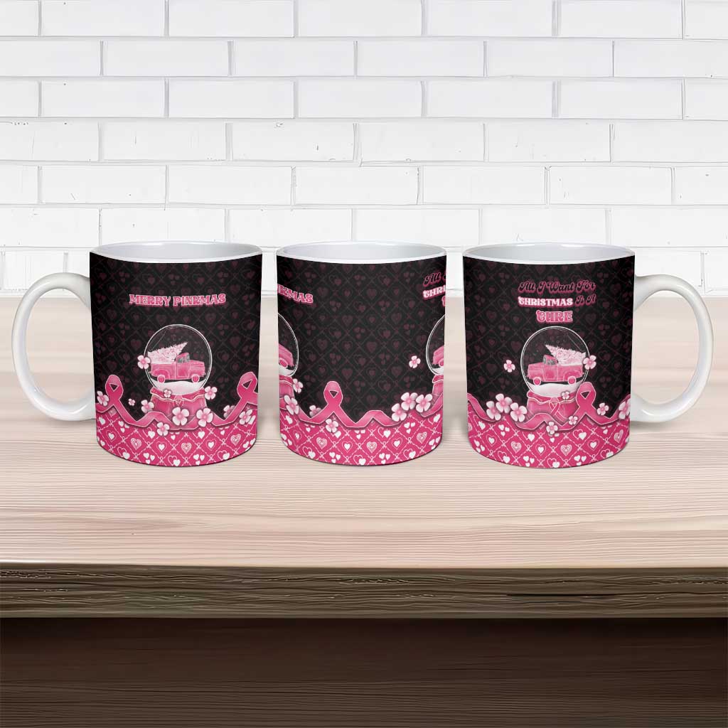 Breast Cancer Christmas Ceramic Mug Merry Pinkmas - Wonder Print Shop