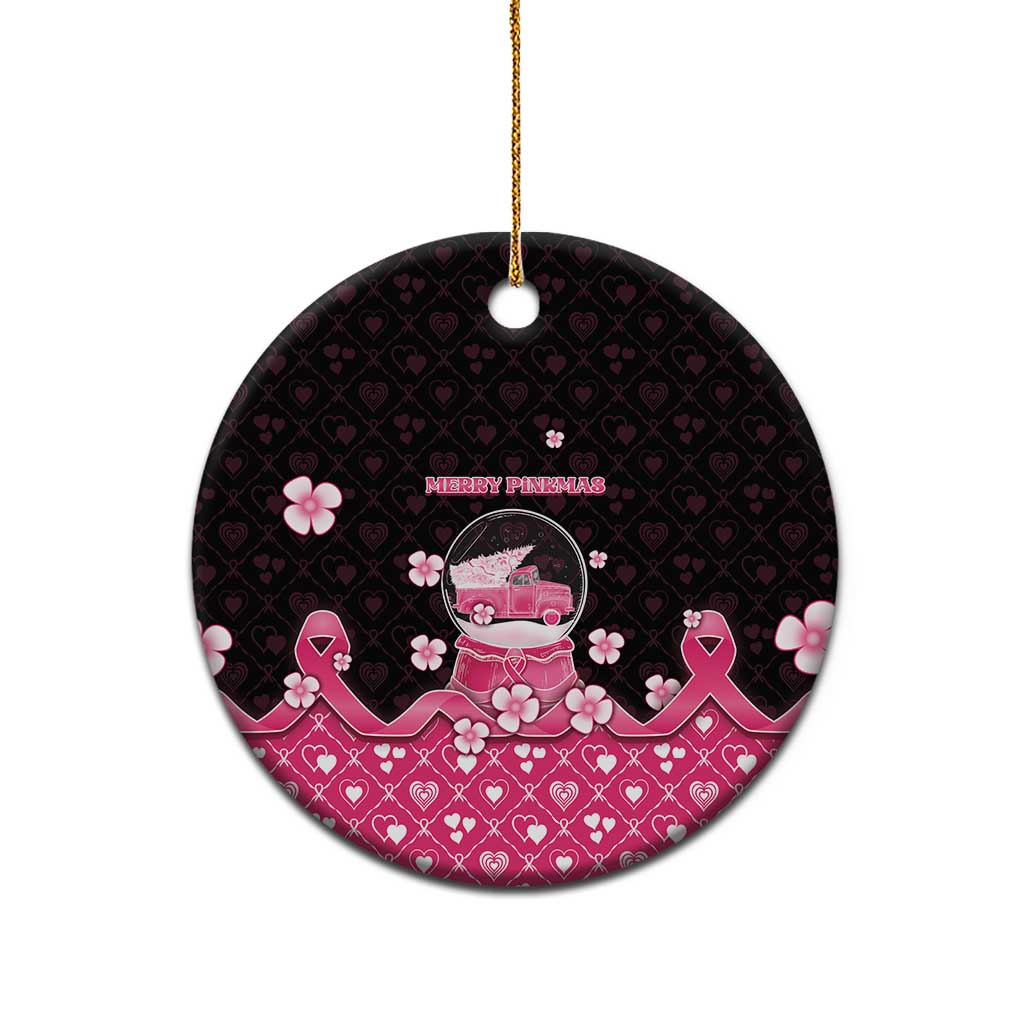 Breast Cancer Christmas Ceramic Ornament Merry Pinkmas - Wonder Print Shop