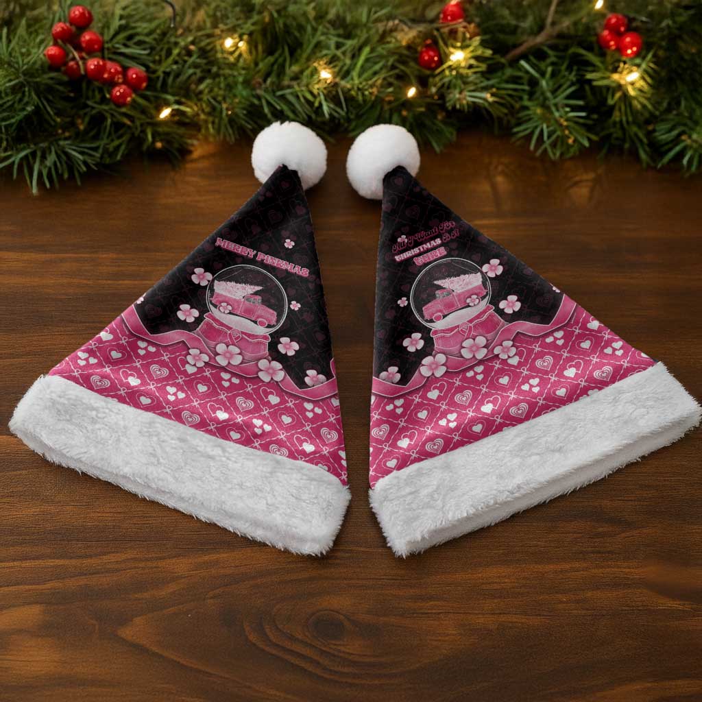 Breast Cancer Christmas Santa Hat Merry Pinkmas - Wonder Print Shop