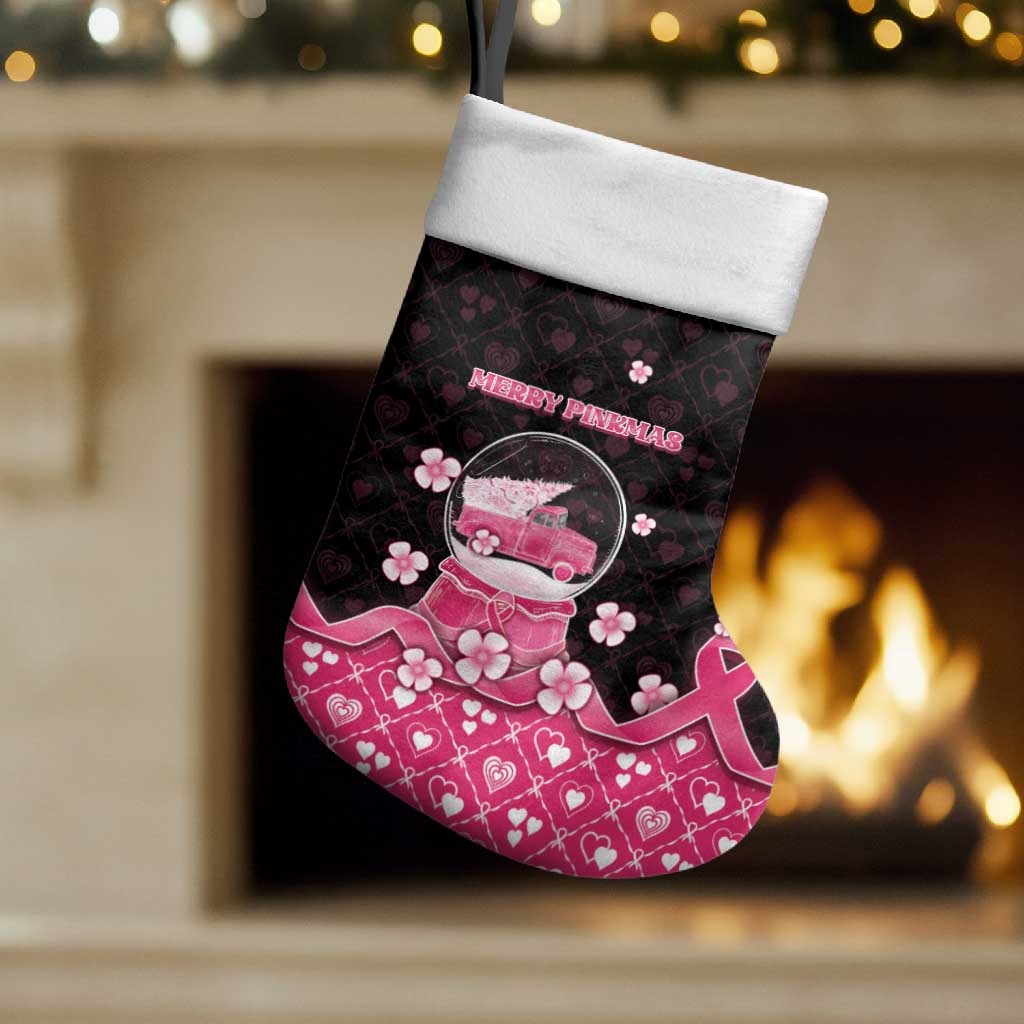 Breast Cancer Christmas Stocking Merry Pinkmas - Wonder Print Shop