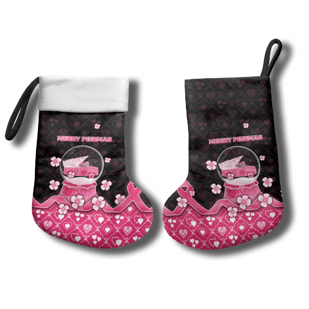 Breast Cancer Christmas Stocking Merry Pinkmas - Wonder Print Shop