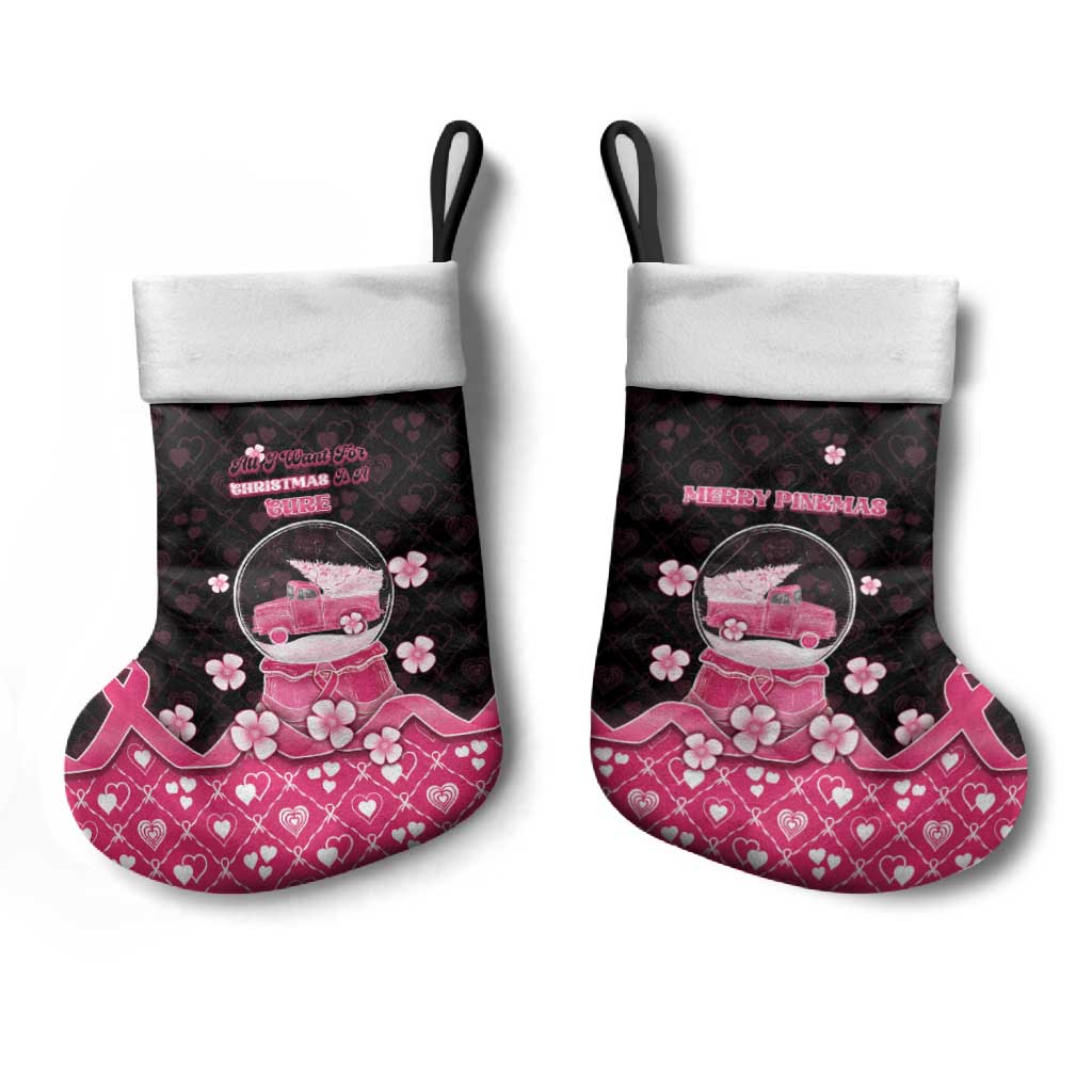 Breast Cancer Christmas Stocking Merry Pinkmas - Wonder Print Shop
