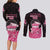 Breast Cancer Christmas Couples Matching Long Sleeve Bodycon Dress and Long Sleeve Button Shirt Merry Pinkmas - Wonder Print Shop