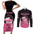 Breast Cancer Christmas Couples Matching Short Sleeve Bodycon Dress and Long Sleeve Button Shirt Merry Pinkmas - Wonder Print Shop