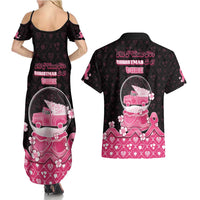 Breast Cancer Christmas Couples Matching Summer Maxi Dress and Hawaiian Shirt Merry Pinkmas - Wonder Print Shop