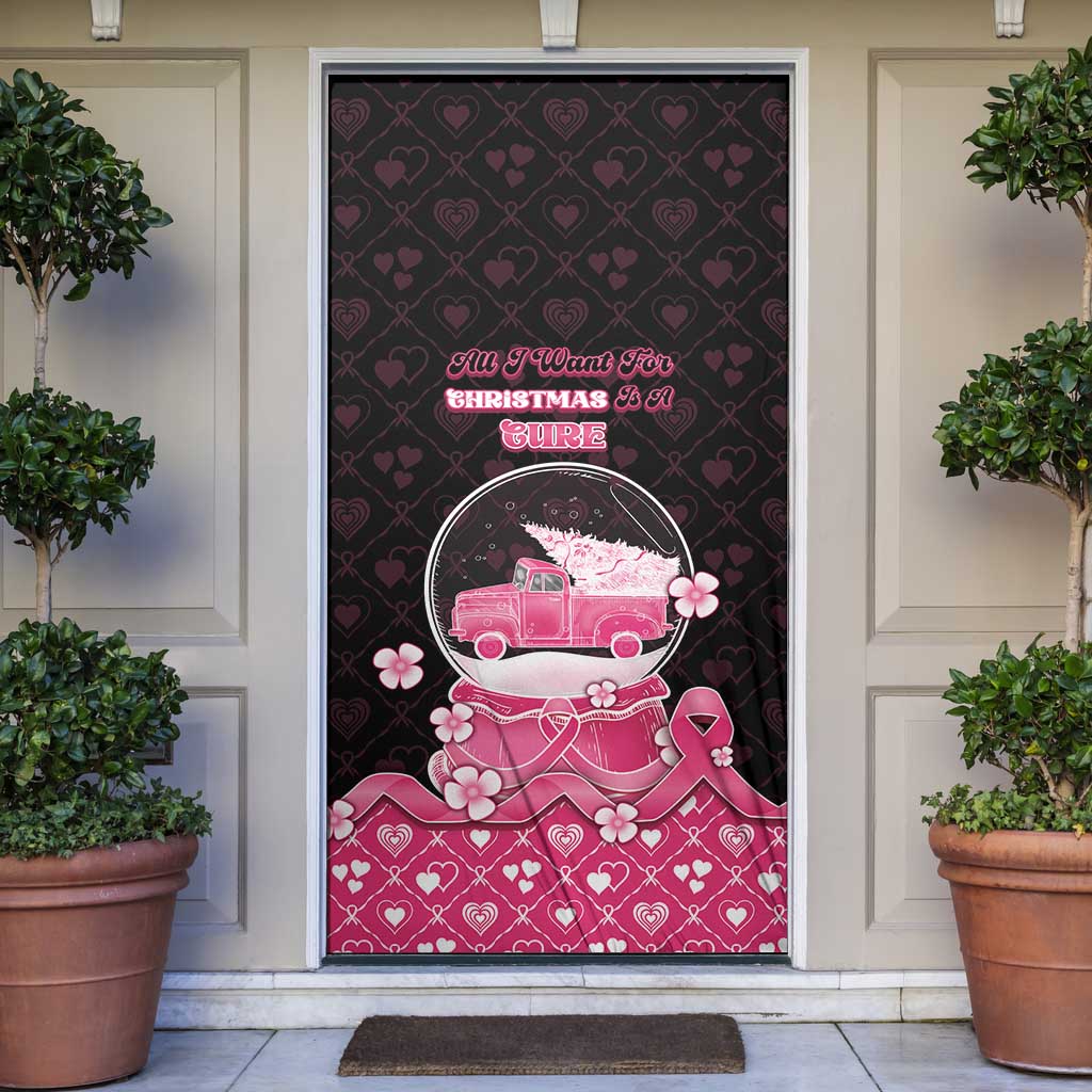 Breast Cancer Christmas Door Cover Merry Pinkmas - Wonder Print Shop
